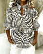 Striped Puff Sleeve Blouse for Women