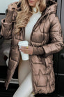 Long Quilted Hooded Coat for Women