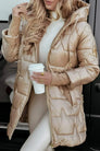 Long Quilted Hooded Coat for Women