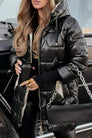 Long Quilted Hooded Coat for Women