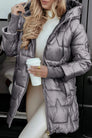 Long Quilted Hooded Coat for Women