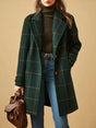 Checked Button Coat for Women