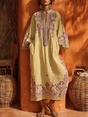 Floral Embroidered Dress for Women